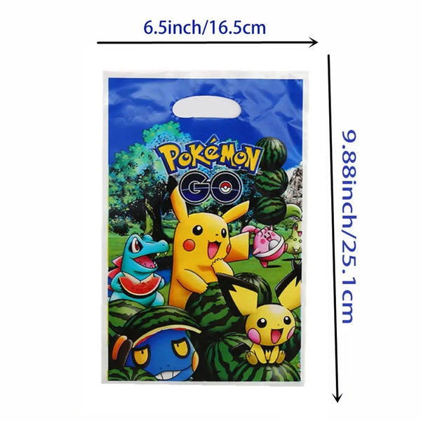 Set 10 bolsas dulceras de cumpleaños temática Pokémon