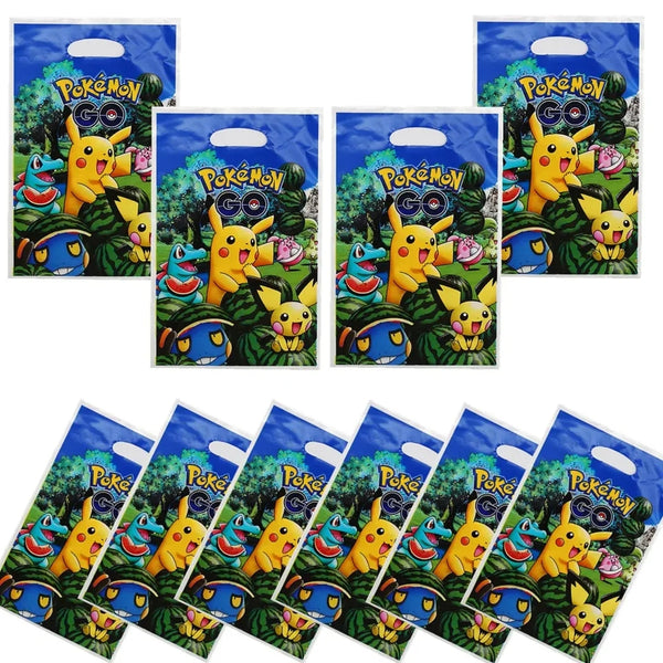 Set 10 bolsas dulceras de cumpleaños temática Pokémon
