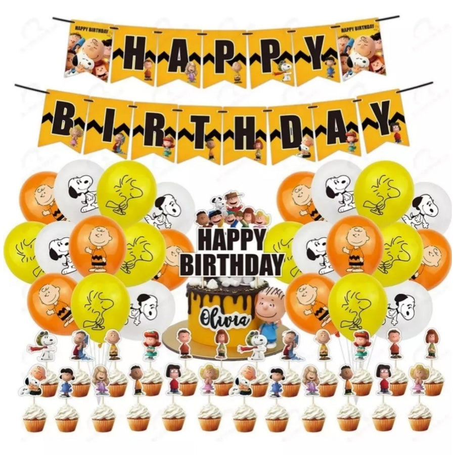 Set Decoración De Cumpleaños Snoopy Peanuts 50 Piezas