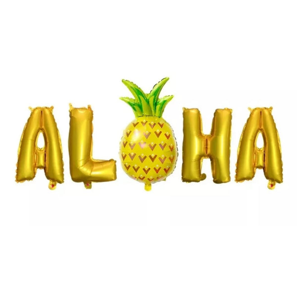 Set globos metalicos fiesta tropical aloha hawai