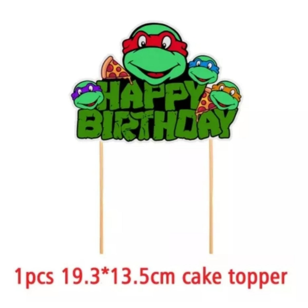 Set decoración cumpleaños tortugas ninja 30 pcs