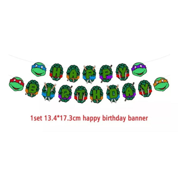 Set decoración cumpleaños tortugas ninja 30 pcs