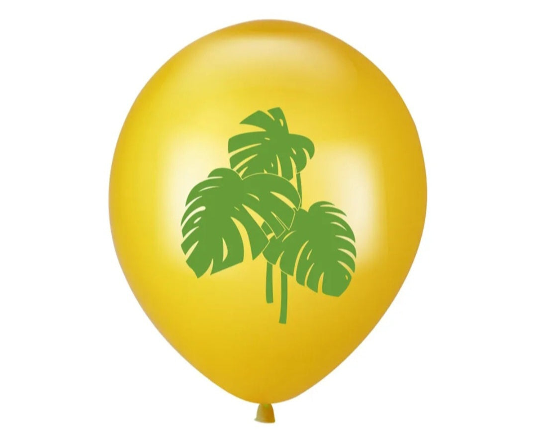 Set 12 globos de látex temática Fiesta Hawai Tropical Aloha