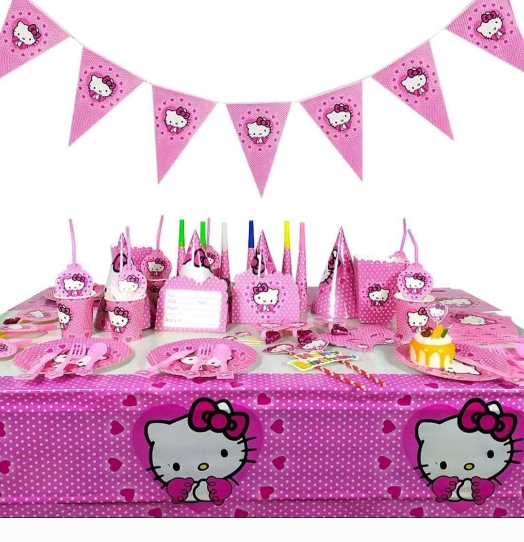 Mantel de cumpleaños temática Hello Kitty