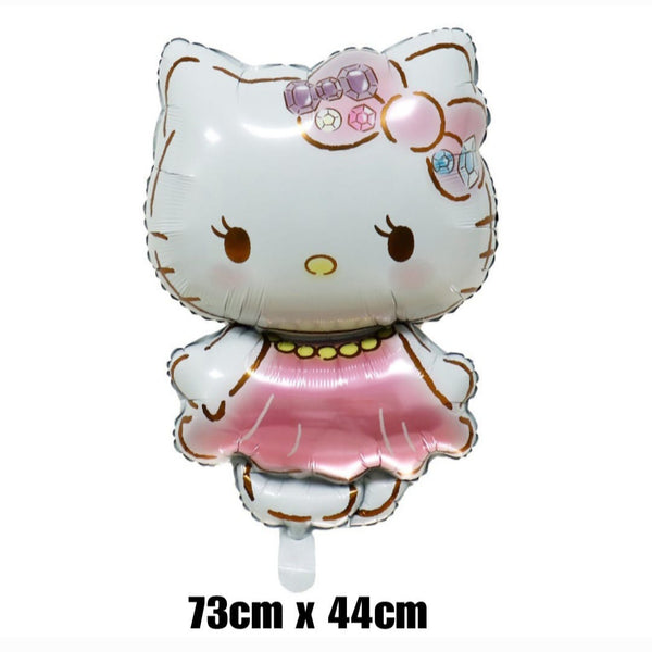 Set 4 globos metalicos temática Hello Kitty