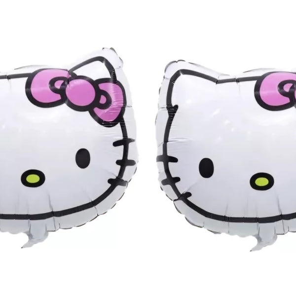 Set 2 globos metalicos cabeza de Hello Kitty