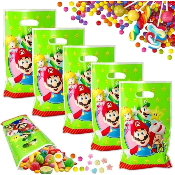 Pack 10 bolsas para dulces temática Mario y amigos