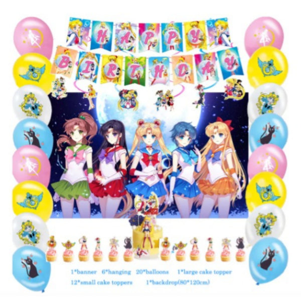 Set Decoración De Cumpleaños Sailor Moon