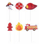 Set Decoración Tortas Topper Bomberos 6 Pcs