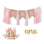 Set Decoración Cumpleaños Niña Bebe Primer Año Rosa