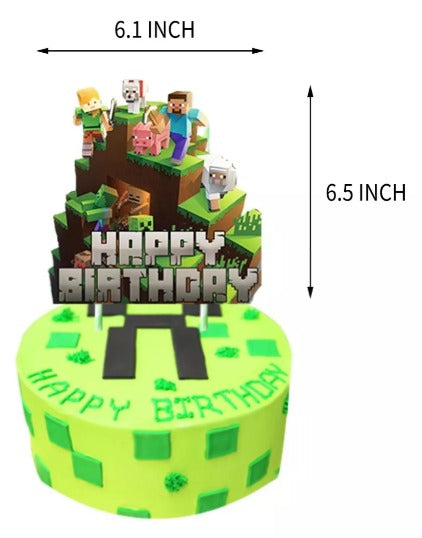 Set decoración Cumpleaños minecraft videojuego