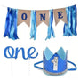 Set Decoración Cumpleaños Niño Bebe Primer Año Azul