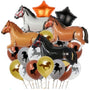 Pack 18 Globos Temática Vaquero Cowboy Caballos