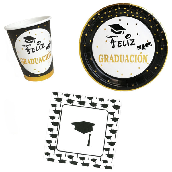 Cotillón Vajilla Temática Feliz Graduación Graduados