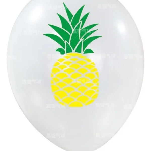 Set 12 Globos De Latex Blancos Fiesta Tropical Hawaiana