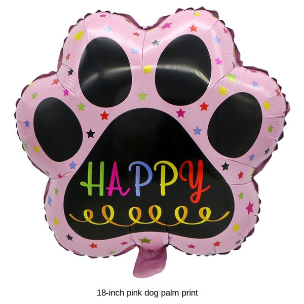 Set 5 Globos Metalizados Huellitas De Perro