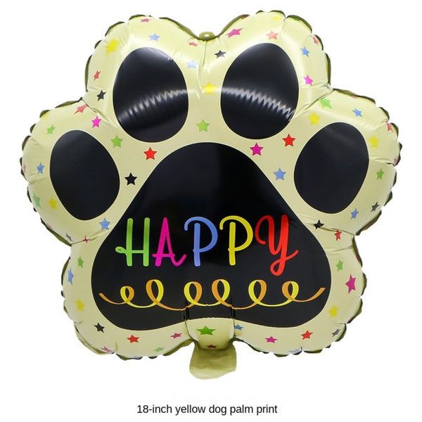 Set 5 Globos Metalizados Huellitas De Perro