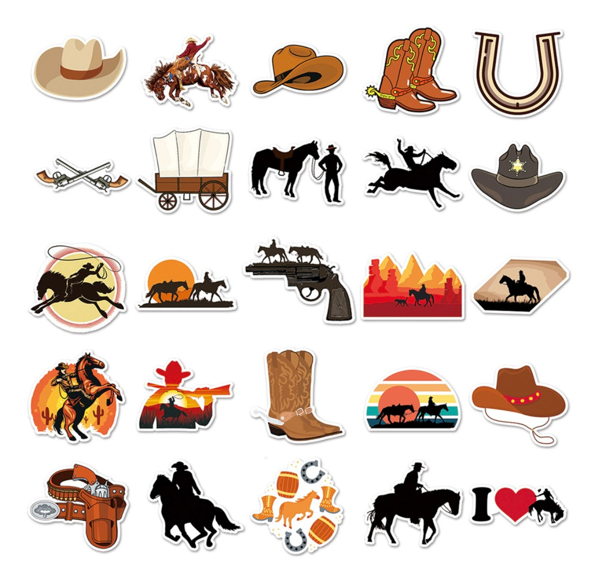 Stickers Pegatinas Temática Vaqueros Cowboy Rodeo – Party Shop