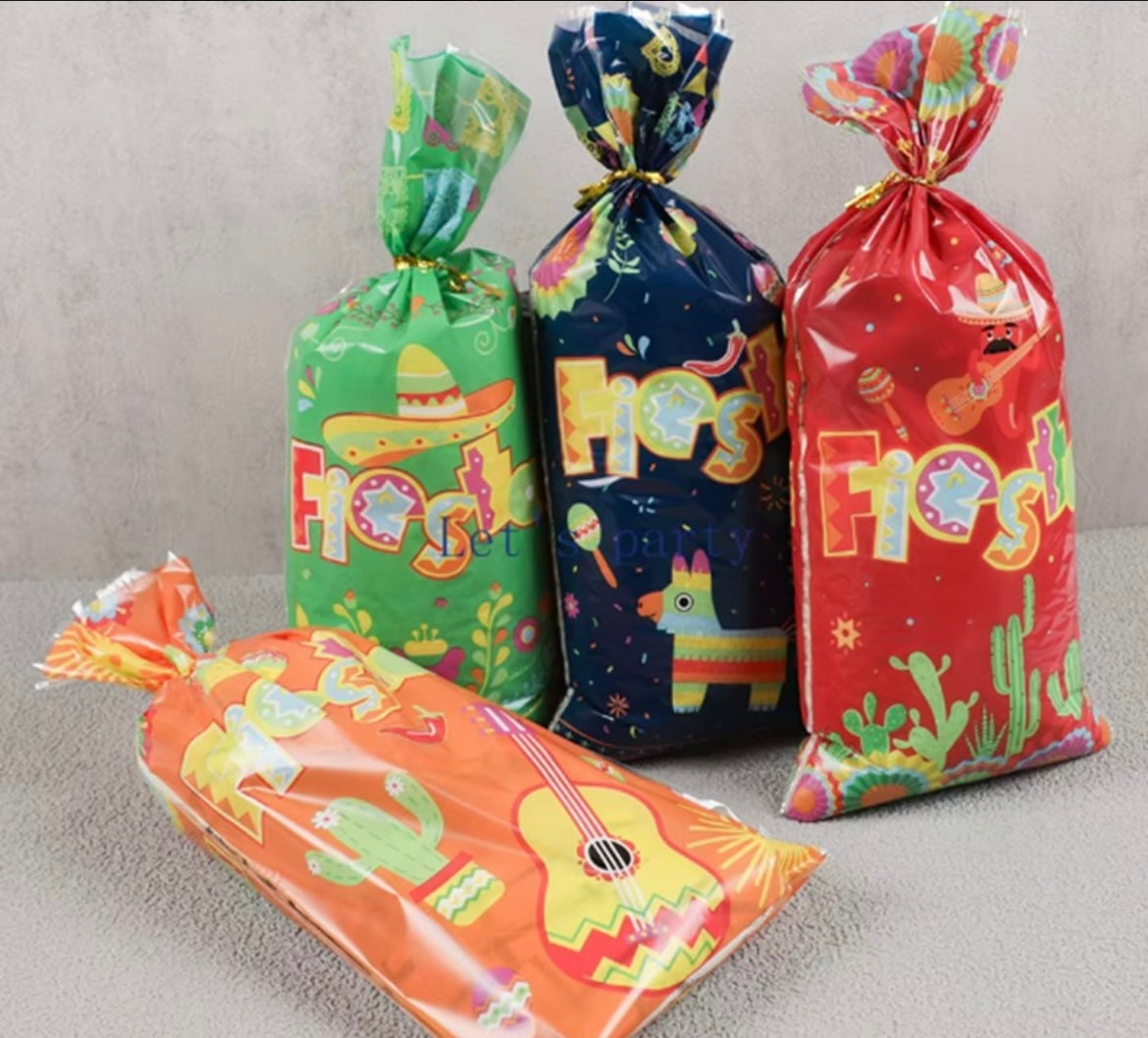 Pack 8 Bolsas Para Dulces De Cumpleaños Fiesta Mexicana