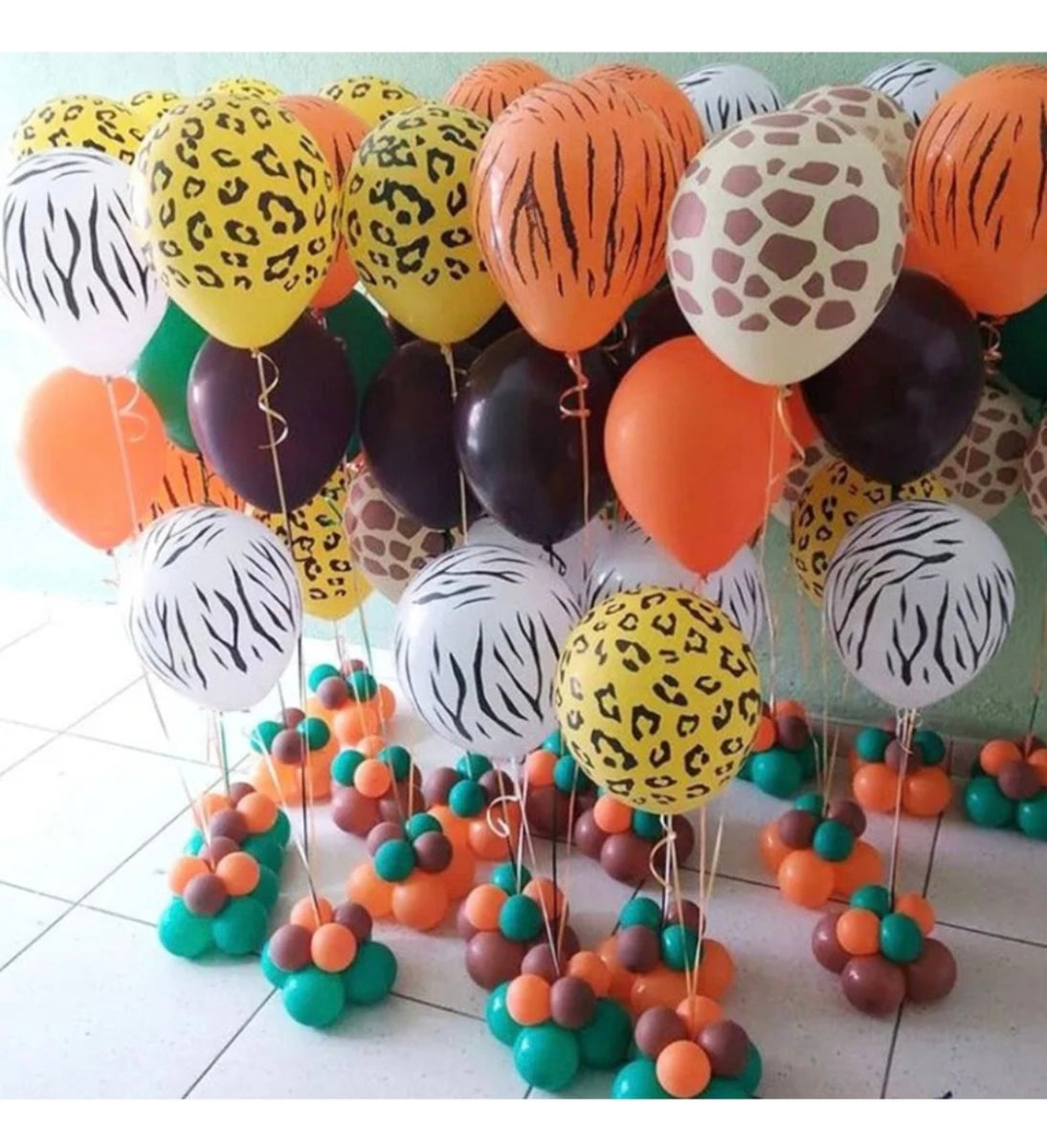 Set 12 Globos De Latex  Animal Print Safari Leopardo