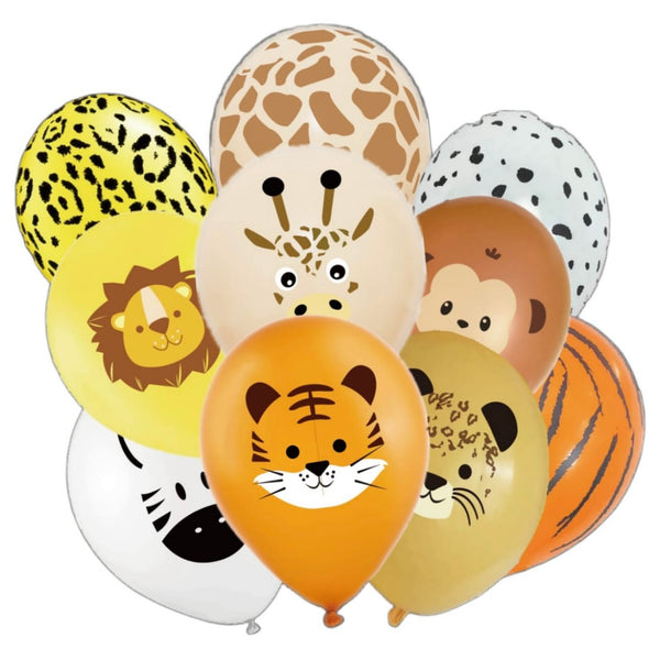 Set 12 Globos De Latex  Animal Print Safari Leopardo