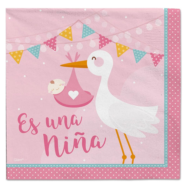 Cotillón Vajilla Temática Baby Shower Revelación Es Una Niña