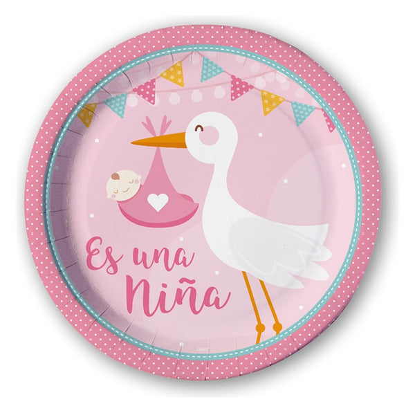 Cotillón Vajilla Temática Baby Shower Revelación Es Una Niña