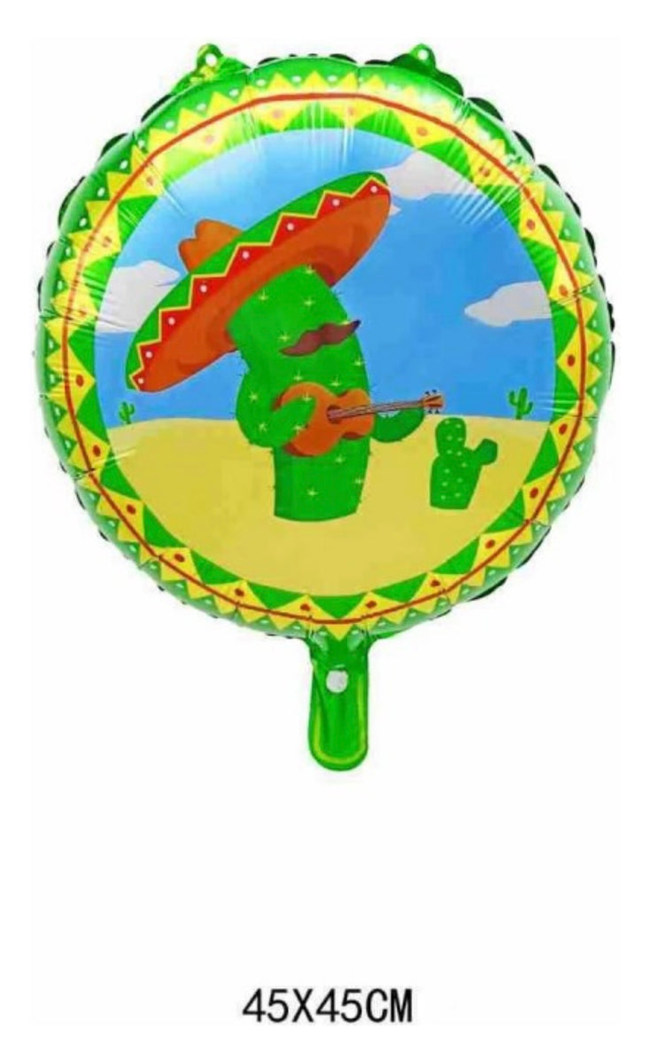 Pack 6 Globos Metálicos Temática Fiesta Mexicana