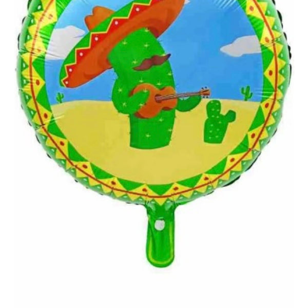 Pack 6 Globos Metálicos Temática Fiesta Mexicana