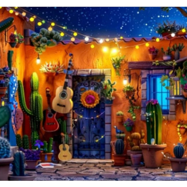 Set Decoración Telón Fiesta Mexicana Mariachi Guitarra