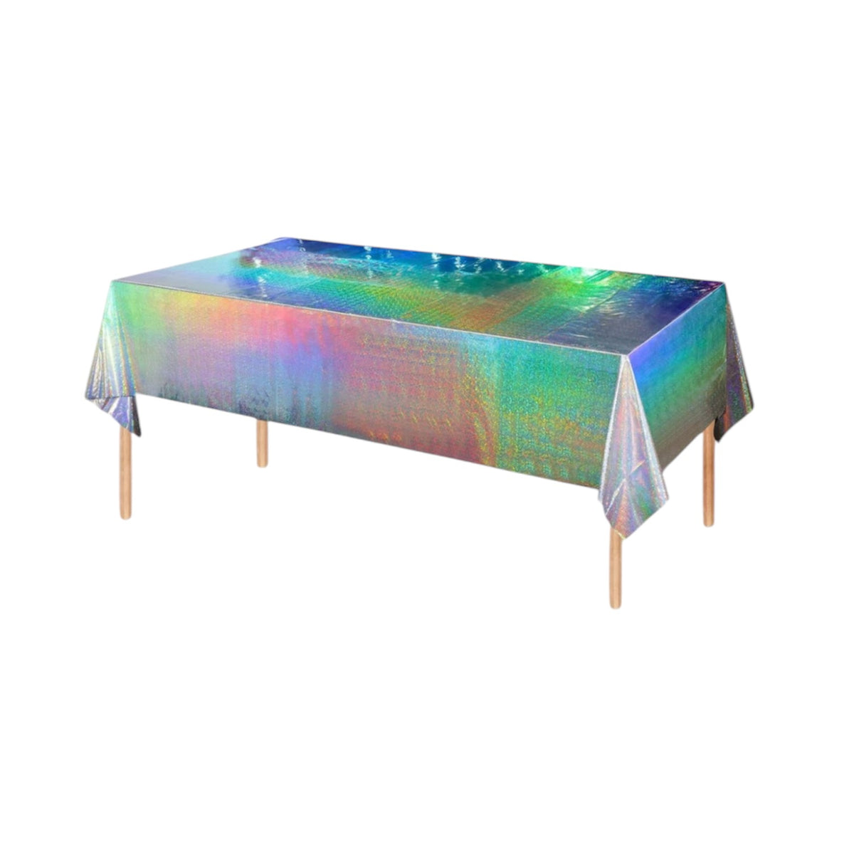 Mantel Holográfico Plateado Temática Retro Disco 80 90s