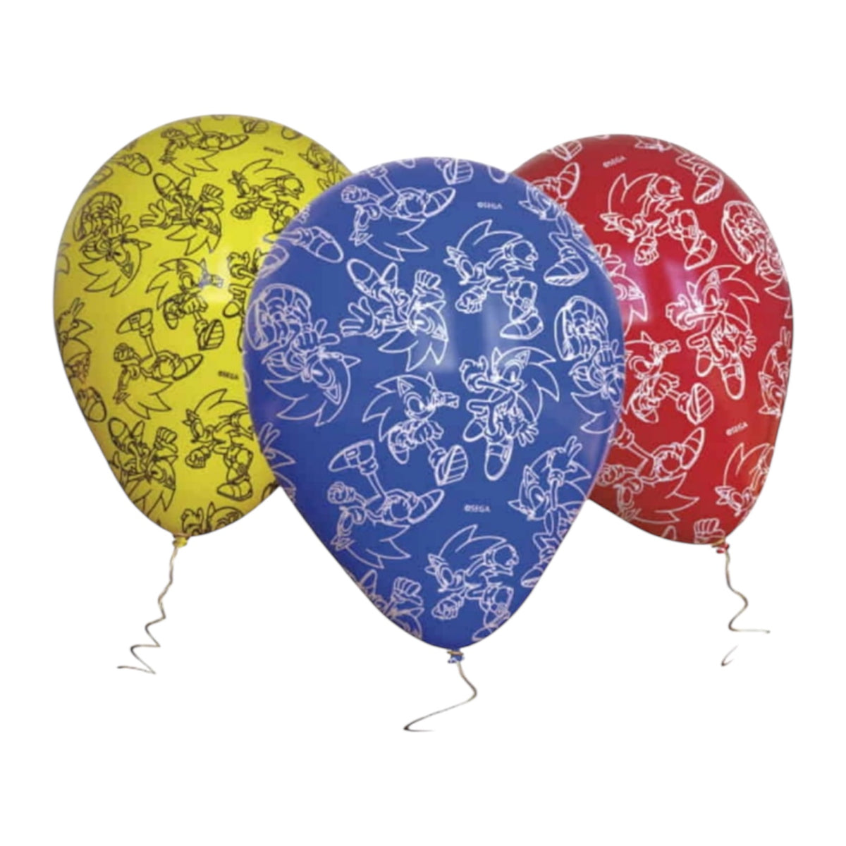 Set 12 Globos De Latex Temática Sonic El Erizo