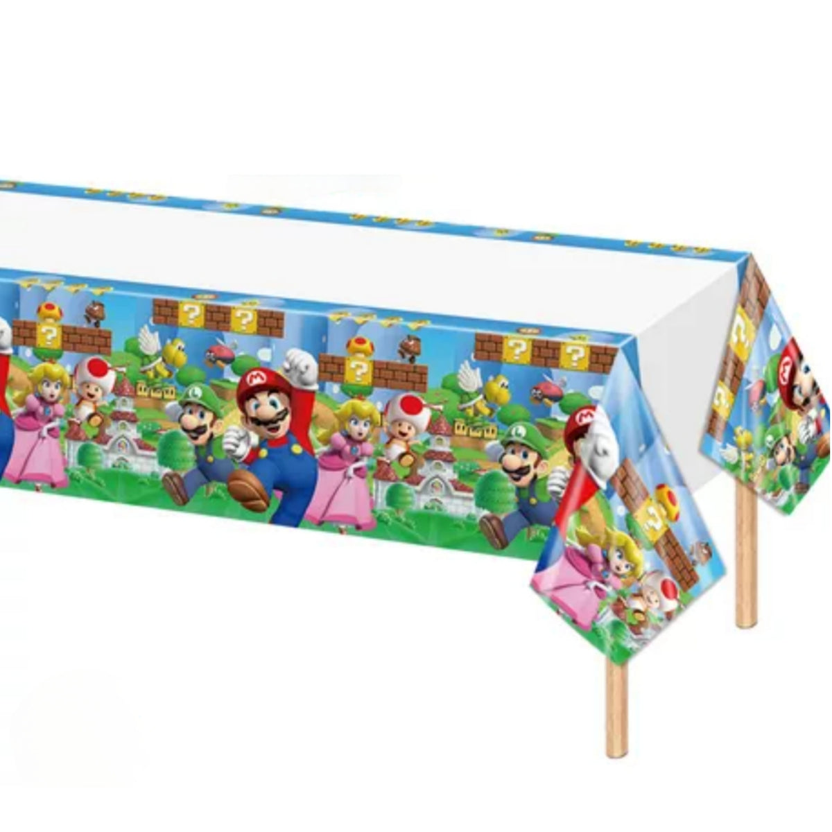 Mantel de cumpleaños temática Mario y amigos videojuego gamer