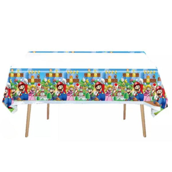 Mantel de cumpleaños temática Mario y amigos videojuego gamer
