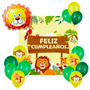 Set Decoración Temática Animales Selva Safari Con Telón