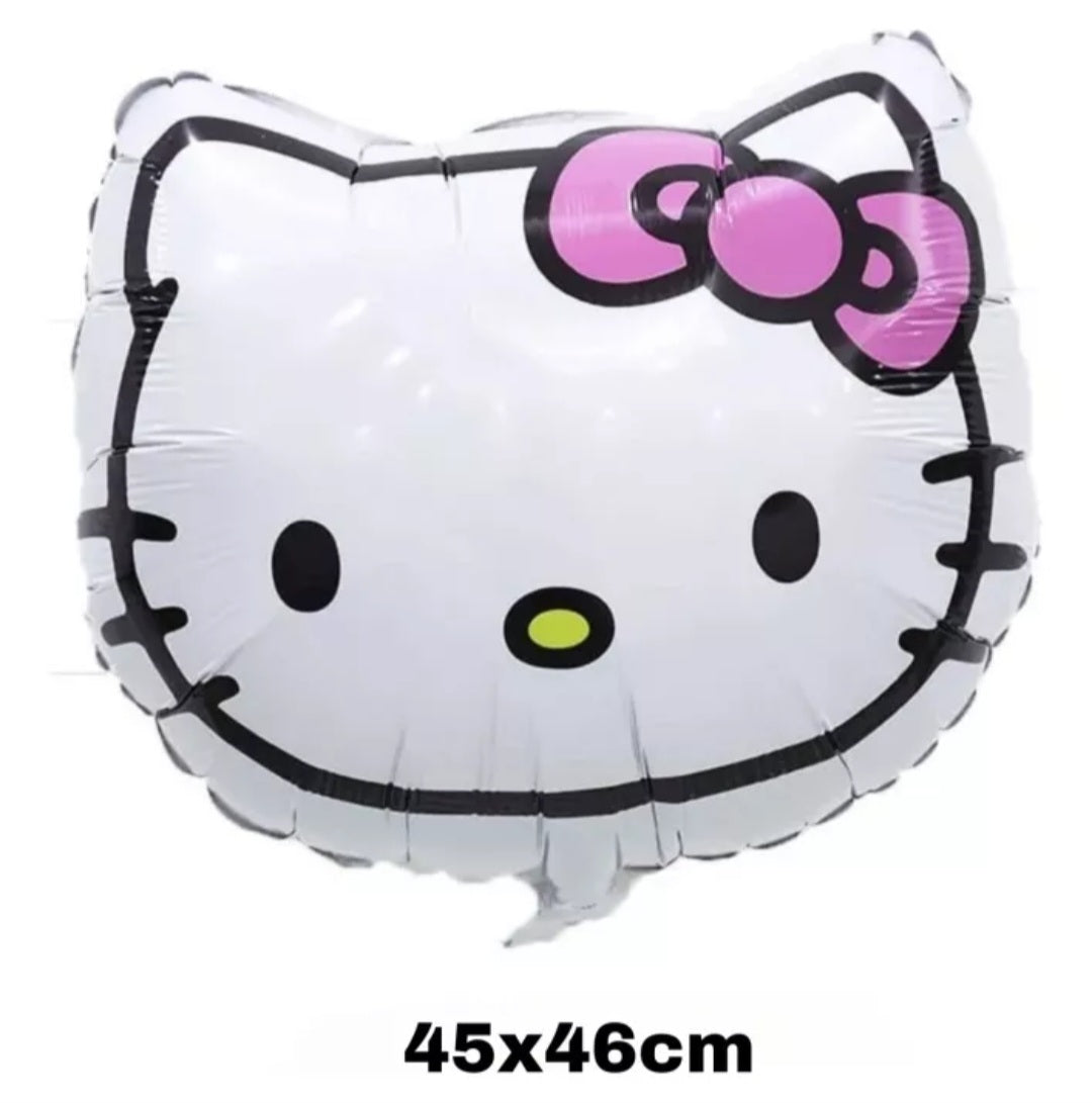 Set 2 globos metalicos cabeza de Hello Kitty