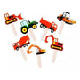 Set Decoración Tortas Topper Camiones De Construcción 7 Pcs